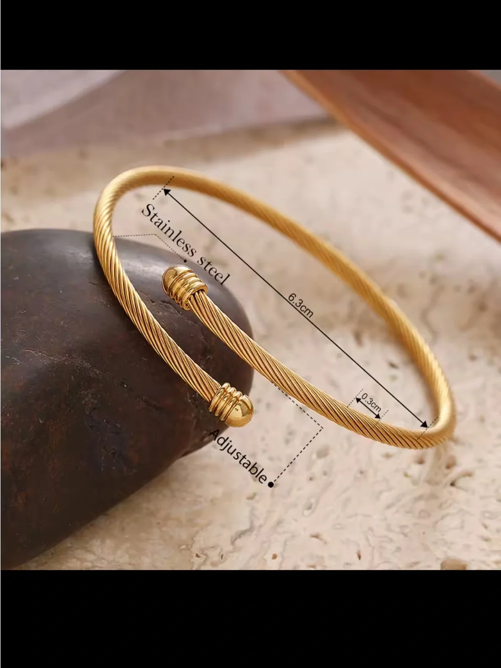 Women’s Gold-Tone Twisted Cable Open Cuff Bracelet